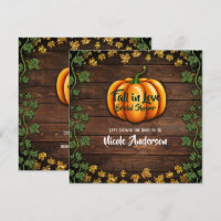 Automne Citrouille Rustique Vert Or Lierre Baby Sh