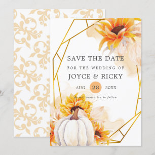 Invitation Automne Citrouille Save The Date Mariage 
