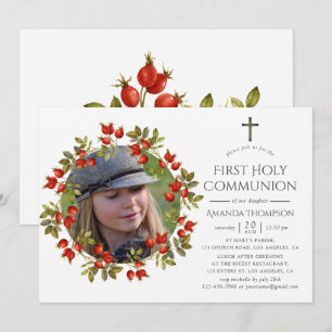 Invitation Automne - Communion solennelle aquarelle