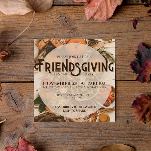 Invitation Automne Convivialité moderne Jour de Thanksgiving