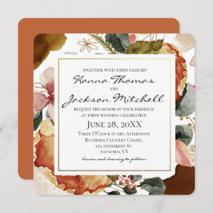 Invitation Automne Couleurs Chute Floral Mariage