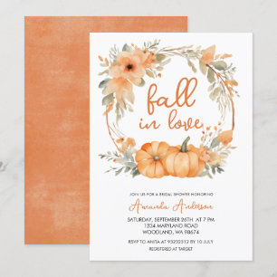 Invitation Automne dans Love Rustic Orange Citrouille Fête de