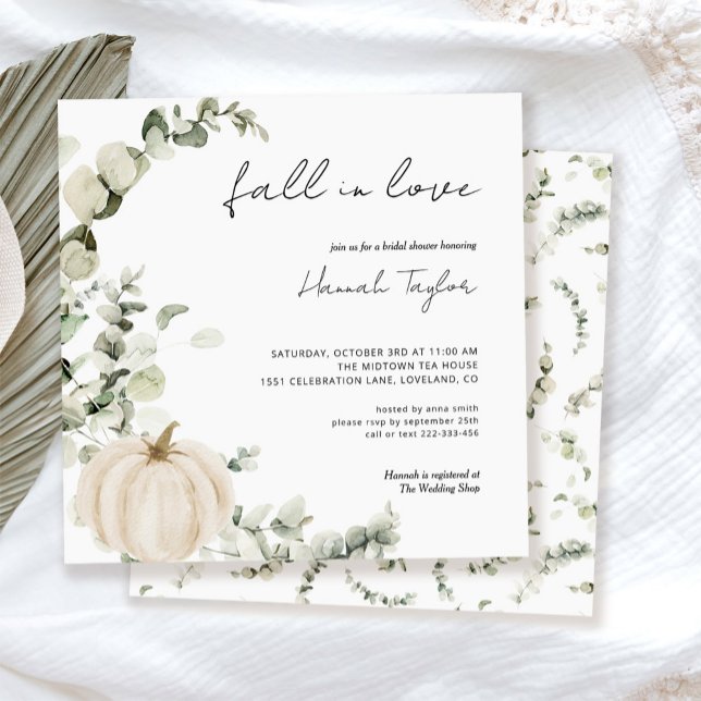 Invitation Automne dans Love Verdure Citrouille Automne Fête  (Créateur téléchargé)