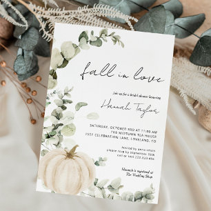 Invitation Automne dans Love Verdure Citrouille Automne Fête 