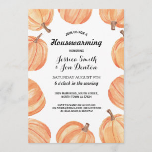 Invitation Automne de citrouille d'aquarelle de partie de
