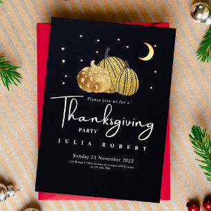 Invitation automne doré automne citrouille thanksgiving noir