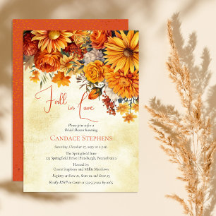 Invitation automne en amour Automne Floral Bouquets Fête des 