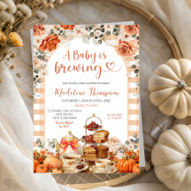 Automne En vichy Citrouille Baby shower Tea Party