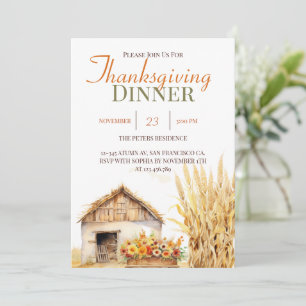 Invitation Automne Étoile d'automne Thanksgiving Dîner Invita