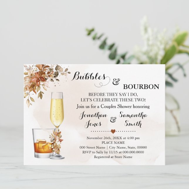 Invitation Automne Eucalyptus bulles & Bourbon Automne Douche (Debout devant)