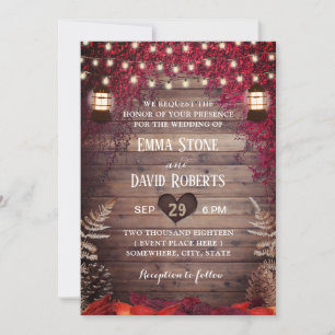 Invitation Automne Feuille rouge Russe Mariage de automne de 