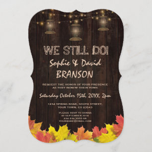 Invitation Automne Feuilles Bois Vieux Lanternes NOUS FAISONS