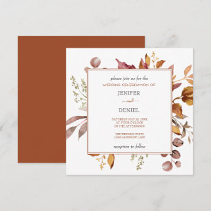 Invitation Automne Feuilles Russe Pays Boho Mariage