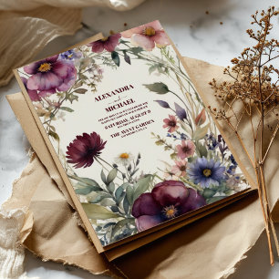 Invitation Automne Fleur sauvage Floral Mariage