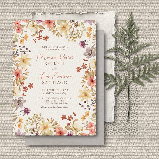 Invitation Automne Fleur sauvage Mariage (Créateur téléchargé)