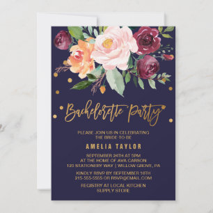 Invitation Automne Floral   Bachelorette de sauvegarde de cou