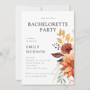 Invitation Automne Floral Bachelorette Party