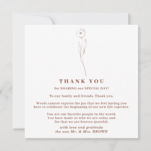 Invitation Automne Floral Boho Terracotta Indie merci