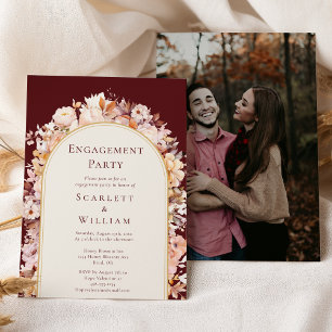 Invitation Automne Floral Bourgogne