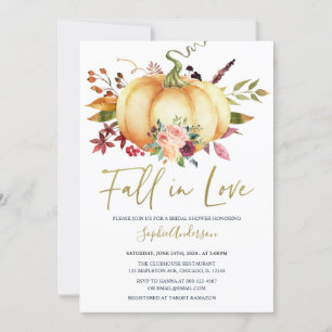 Invitation Automne Floral Citrouille Automne dans Love Fête d