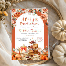 Automne Floral Citrouille Tea Party Baby shower