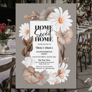 Invitation Automne Floral Home Sweet Home Fête du réchauffeme