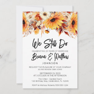 Invitation Automne Floral Mariage Vow Renouvellement