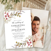 Automne Floral moderne Fleur sauvage Mariage photo