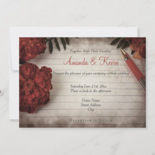 Invitation Automne Floral Rustique Mariage