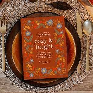 Invitation Automne Folksy Floral Frame Automne