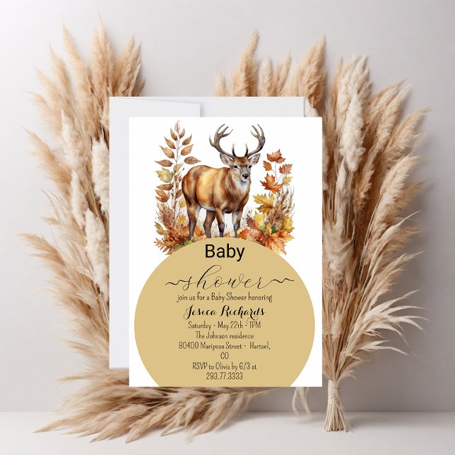 Invitation Automne Forêt de cerfs de forêt Aquarelle (Créateur téléchargé)