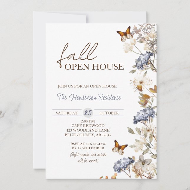 Invitation Automne, House, House, New Home Party (Devant)