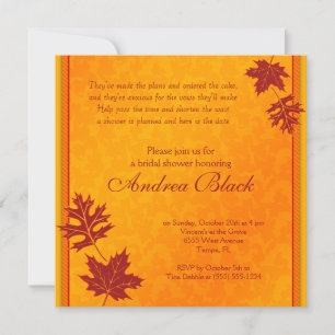 Invitation Automne laisse l'invitation de la douche nuptiale