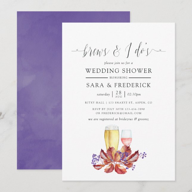 Invitation Automne - L'aquarelle d'automne se lève avant les  (Devant / Derrière)