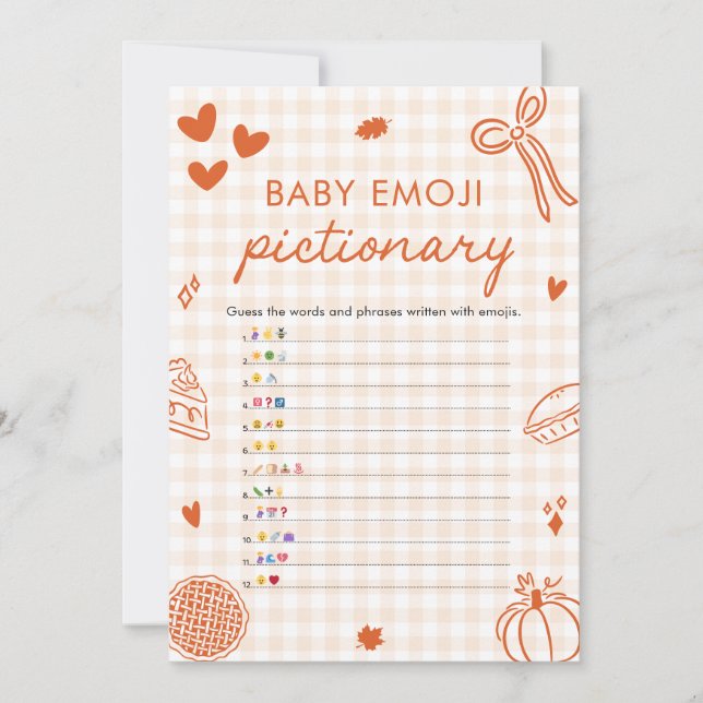 Invitation Automne Main tiré Italien Baby Emoji jeu de pictio (Devant)