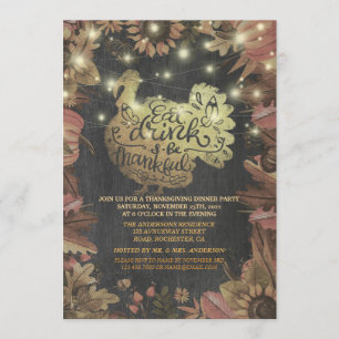 Invitation Automne Maple Gold Turquie Soirée d'action de grâc