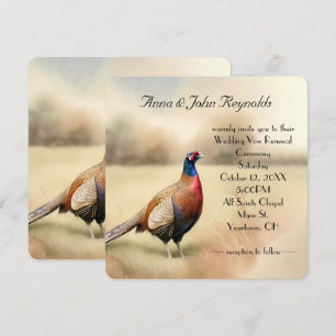 Invitation Automne Mariage faisan Vow Renouvellement