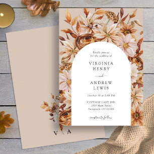 Invitation Automne Mariage floral rustique