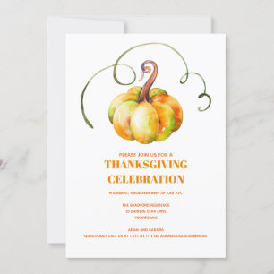Invitation Automne moderne Citrouille d'automne Thanksgiving