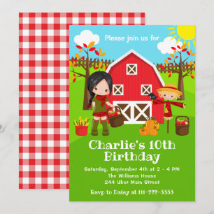 Invitation Automne Normandie Anniversaire Fille des cheveux n