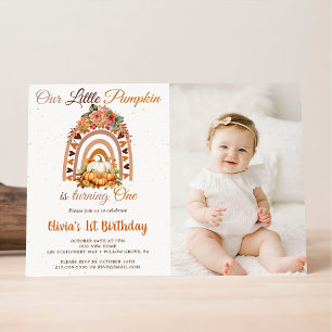 Invitation Automne Notre Petit Citrouille 1ère fête d'anniver