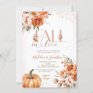Invitation Automne Orange Floral Fiançailles automne