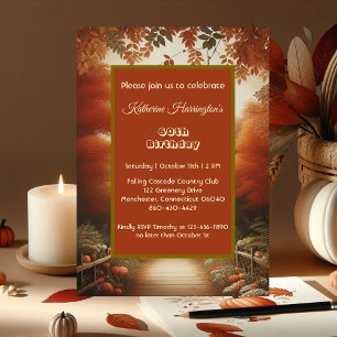 Invitation Automne Paysage Citrouille Patch 60e anniversaire