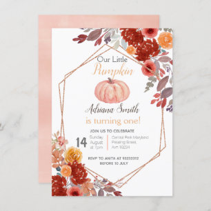 Invitation Automne Petit Citrouille Automne Anniversaire Auto