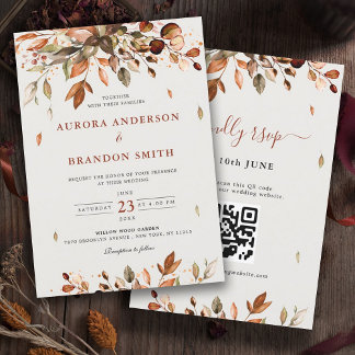 Invitation Automne Quitte Russe Pays Boho Mariage Dans