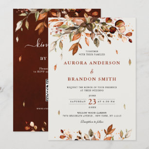 Invitation Automne Quitte Russe Pays Boho Mariage Dans