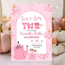 Automne Rose Whimsical Retro Tea Girl 2e anniversa