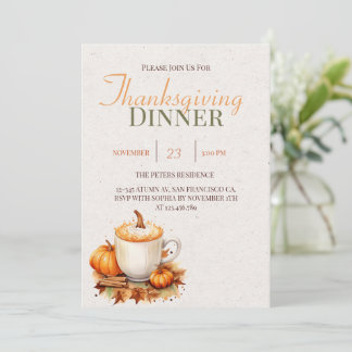 Invitation Automne Russe Boho Citrouille épice Thanksgiving D