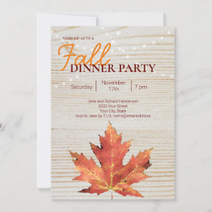 Invitation Automne Russe Bois Chaîne Lumière Dîner