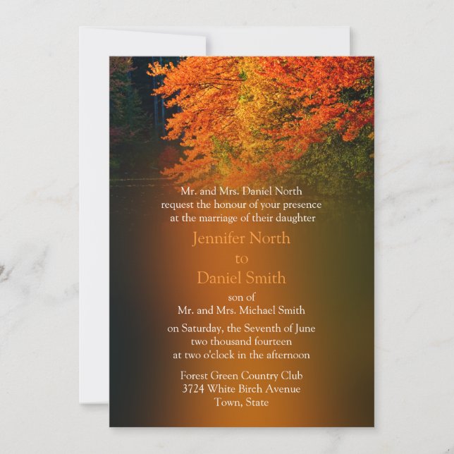 Invitation Automne Russe Mariage Mariage de automne (Devant)